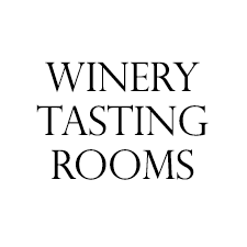 Text design featuring the words "WINERY TASTING ROOMS."
